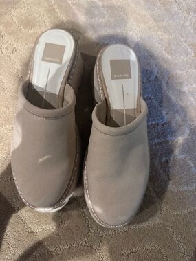 Dolce Vita Beige-Taupe Slip-On Clog Mules